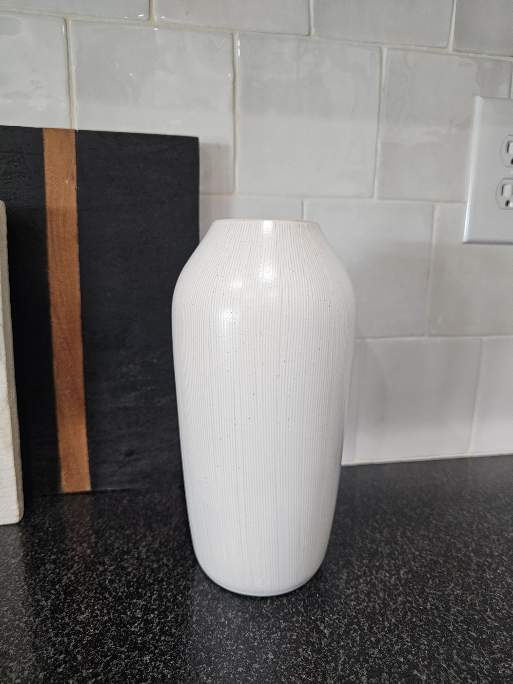 Hearth And Hand White Ceramic Ribbed Vase